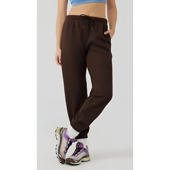 Outdoor Voices Womens Lounge Sporty RecFleece Sweatpants Jogger Pants XL Brown - Picture 1 of 7